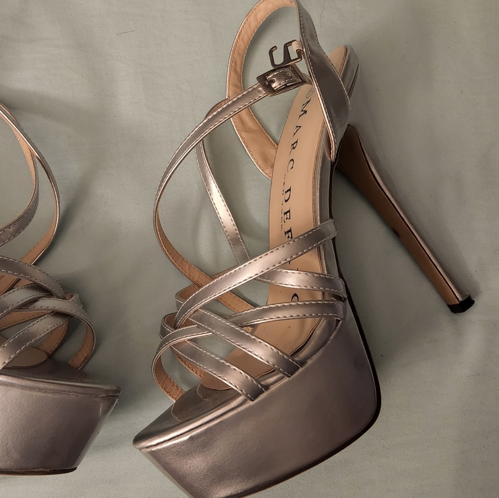 Silver Strappy Heels